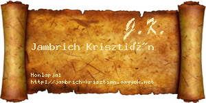 Jambrich Krisztián névjegykártya